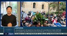 Estudiantes acampan en el edificio histórico de la Universidad de Barcelona en apoyo a Palestina