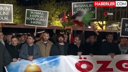Filistin Dayanışma Platformu İsrail'in Refah'ta başlattığı saldırıyı protesto etti
