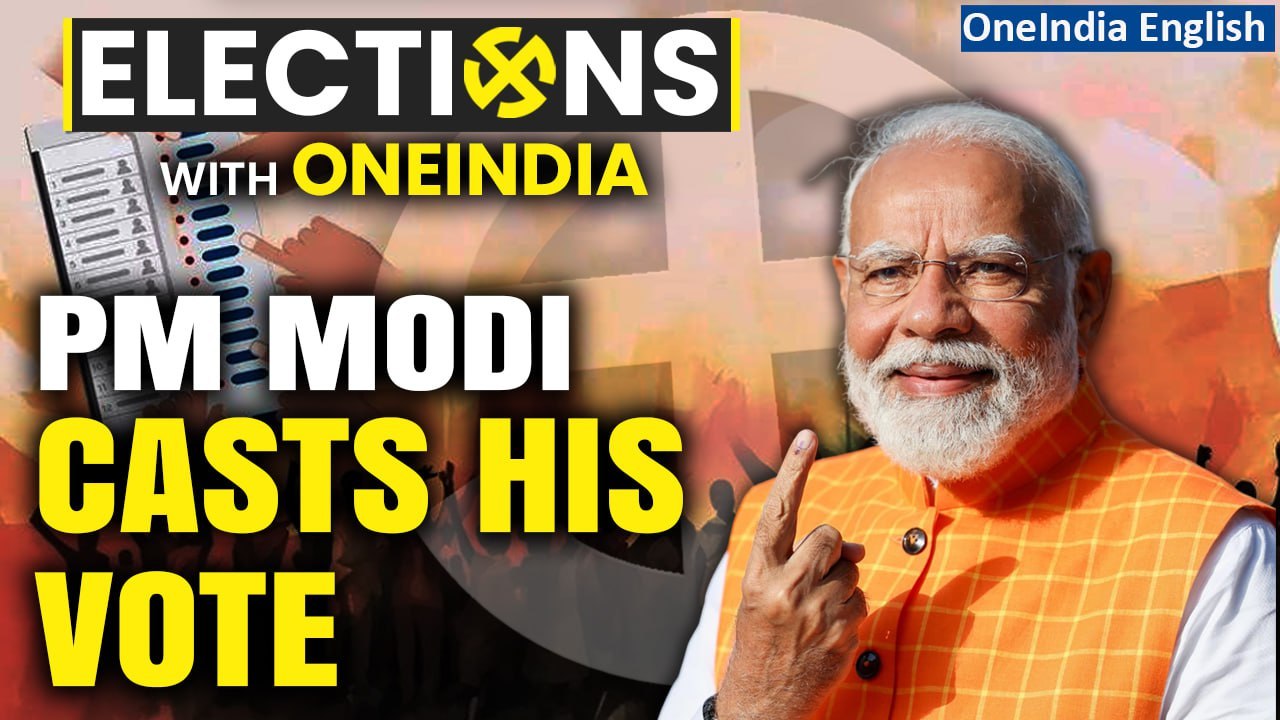 PM Modi Votes in Ahmedabad as Third Phase Of Vo...