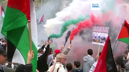 Pro-Palestinian protesters march against Israel's participation in Eurovision