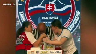 Avrupa bilek güreşi şampiyonu Sude Nur Çakır’ın ve rakiplerine verdiği tepkiler gündem oldu