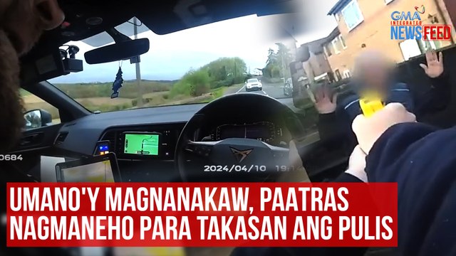 Umano'y magnanakaw, paatras nagmaneho para takasan ang pulis | GMA Integrated Newsfeed
