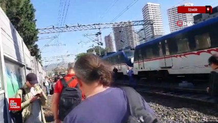 İZBAN raydan çıktı, yolcular tahliye edildi