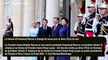 PHOTOS Brigitte Macron en look rouge le jour et longue robe près du corps le soir pour recevoir Xi Jinping et sa femme