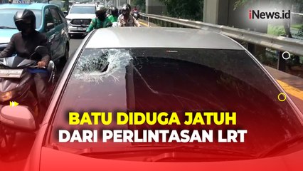 Pengemudi Syok, Batu Diduga Jatuh dari Perlintasan LRT Timpa Mobil