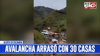 Avalancha arrasó con decenas de viviendas en Colombia