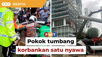 Seorang maut akibat pokok tumbang di Jalan Sultan Ismail