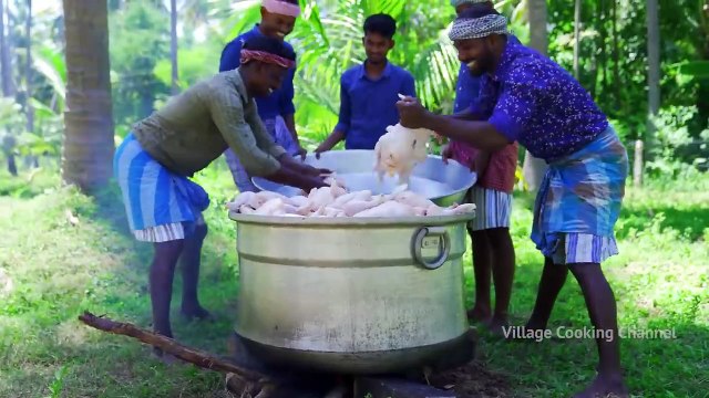 CHICKEN OMELETTE _ Huge Eggs With Chicken Meat _ Protein Rich Omelette Recipe Cooking Village