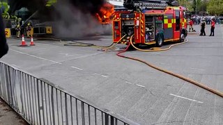 Bus engulfed in fire at Blackburn bus station, May 7, 2024
