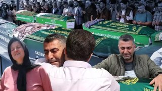 Gaziantep'te beton mikseri ile minibüsün çarpışması sonucu hayatını kaybeden 9 kişi için cenaze töreni düzenlendi