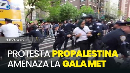Protesta propalestina trata de acabar con la Gala Met en Nueva York