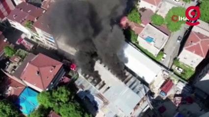 Başakşehir'de şantiyeye ait işçilerin kaldığı yatakhanede yangın çıktı