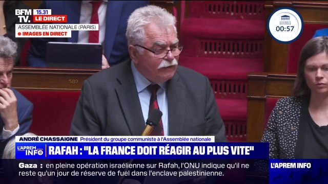 Guerre Israël/ Hamas: La France doit réagir au plus vite pour un cessez-le-feu immédiat assure André Chassaigne