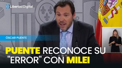 Óscar Puente ha reconocido su "error" al acusar a Milei de ingerir sustancias