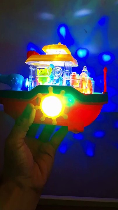 Battery Operated Musical Ship Toy with Sound and Flashing Lights, Gear Ship Toy for Toddlers Infants Kids