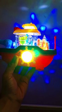 Battery Operated Musical Ship Toy with Sound and Flashing Lights, Gear Ship Toy for Toddlers Infants Kids