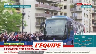 L'arrivée des joueurs du PSG au Parc des Princes - Foot - C1