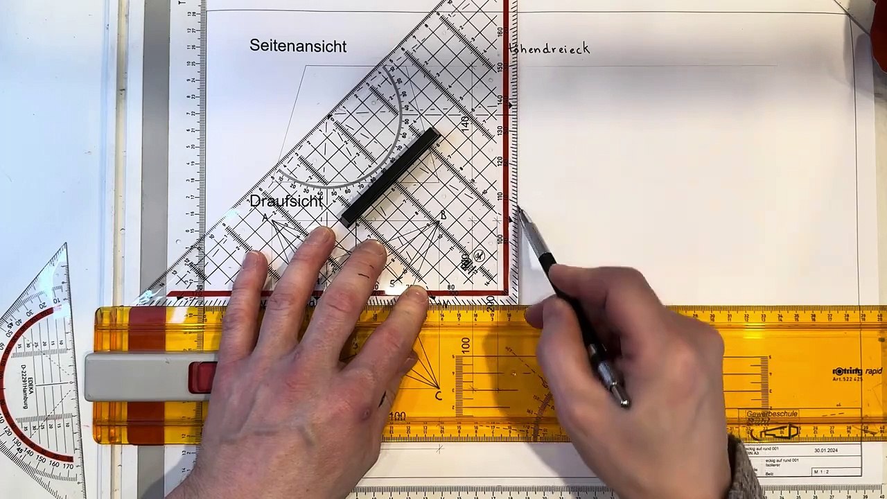 Blechabwicklung 001_ Eckig auf rund