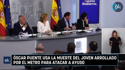 Óscar Puente usa la muerte del joven arrollado por el Metro para atacar a Ayuso