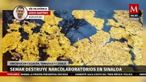 Semar asegura y destruye cinco narcolaboratorios en Sinaloa