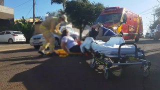 Mulher fica ferida após colidir Biz contra HR-V no Bairro Neva