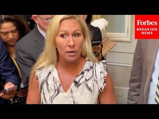 'I Just Had A Long Discussion...': Marjorie Taylor Greene Emerges From Meeting With Speaker Johnson