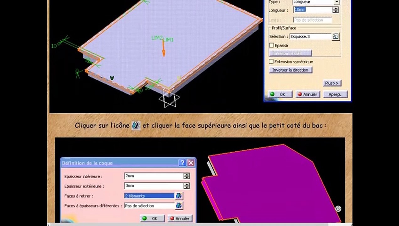 Créer un bac avec CATIA V5