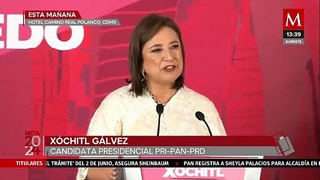 Xóchitl Gálvez critica a AMLO en la reunión de consejeros de BBVA