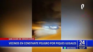 SJM: Vecinos denuncian constantes piques ilegales de autos y motos en la avenida Pedro Miotta