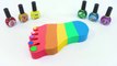 Satisfying Video l How To Make Rainbow Kinetic Sand Foot and Nail Polish Cutting ASMR _ By ODD
