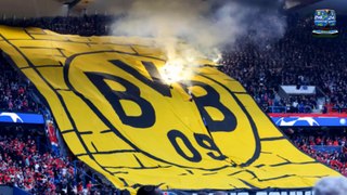 Dortmund Fans Tifo is Set Alight after Flares are Thrown Before the Champions League Semi-Final