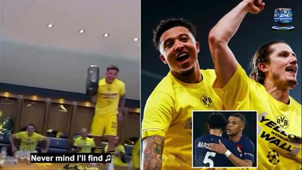 Jadon Sancho Led the Dressing Room Celebrations after Borussia Dortmund Reached the Champions Final