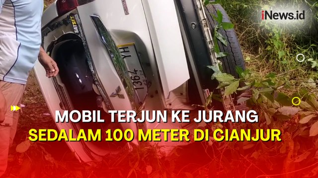 Diduga Hilang Kendali, Mobil Terjun ke Jurang Sedalam 100 Meter di Cianjur