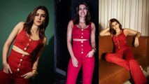 Kriti Sanon का Latest Look Fans को आया पसंद, Red Bralette और Pant में बेहद Hot दिखीं Actress!