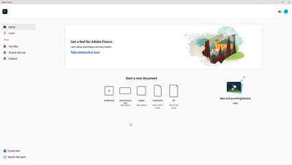 Adobe Fresco Course Section 1 Exploring Homepage and Creating Document