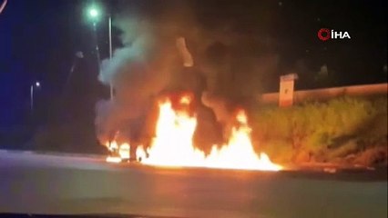 Bursa’da hafif ticari araç alevlere teslim oldu