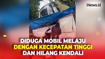 Mobil Sport Porsche Terbang dan Nyangkut di Pagar Polrestabes Medan usai Tabrak Warung