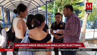 Universitarios realizan simulacro electoral; Preparación ciudadana en marcha
