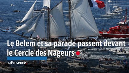 Le Belem et sa parade passent devant le Cercle des Nageurs