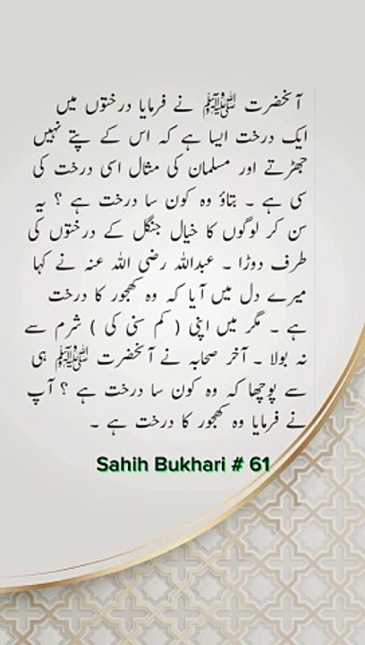 Sahih Bukhari # 61a
