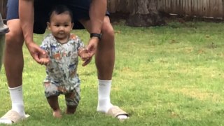 'One of my Favorites!' - Baby's grass tango takes a comical turn in family blooper!