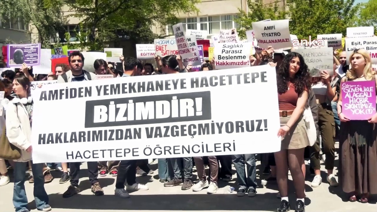 Hacettepe'de öğrenciler yemekhane zammını protesto etti
