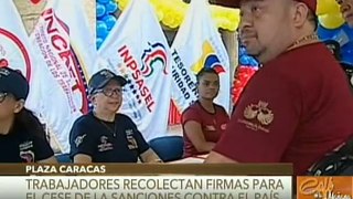 Caracas | Clase obrera realiza jornada de recolección de firmas en rechazo a las sanciones de EE.UU.