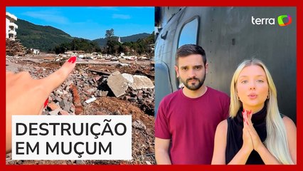 Atriz gaúcha volta à cidade natal e mostra destruição: 'Não existe mais nada'