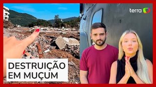Atriz gaúcha volta à cidade natal e mostra destruição: 'Não existe mais nada'
