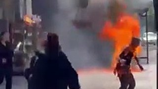 Un hombre se quema a lo bonzo en Burgos