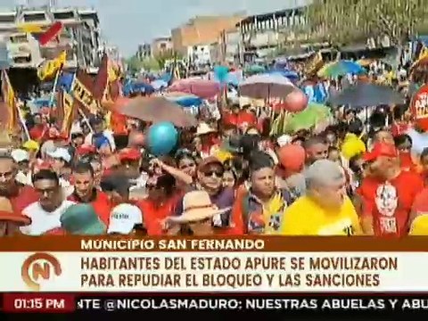 Apure I Apureños marchan para repudiar el bloqueo y las sanciones
