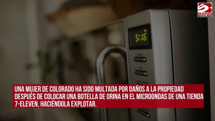 Mujer explota una botella de orina en el microondas de una tienda