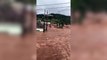 Graves inundaciones causan estragos en Sinimbu, Río Grande del Sur, Brasil