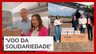 Janja mostra a chegada de 25 toneladas de doações ao Rio Grande do Sul
